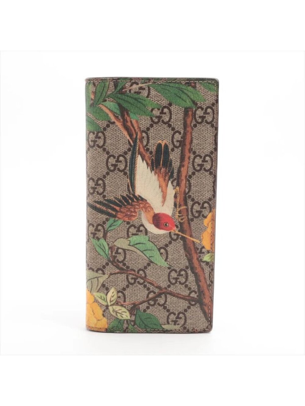 Gucci GG Supreme Tian Leather Wallet Bifold Bird
